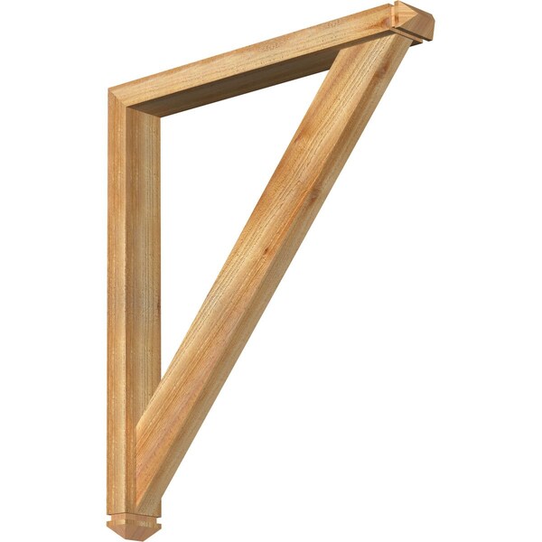 Ekena Millwork Traditional Arts and Crafts Rough Sawn Bracket w/ Offset Brace, Western Red Cedar, 4"W x 30"D x 36"H BKT0402X30X36TRA03RWR - main